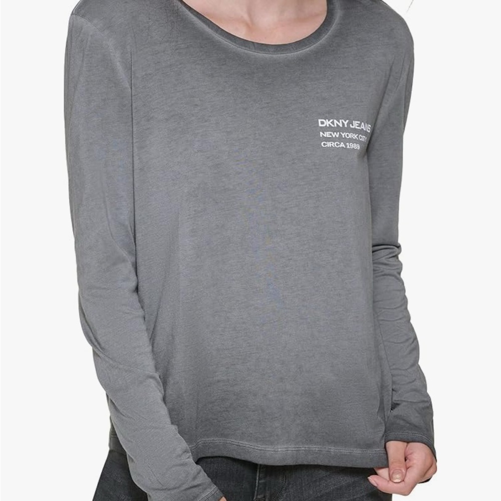 Brand new with tags .DKNY Long Sleeve Gray Tee for Men